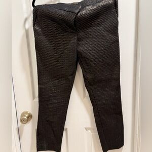 NWOT LOFT Petites Marisa Skinny Black and Gold Shimmery Business Casual Pants